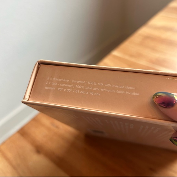 Two Piece Set Slip Silk Pillow Cases Caramel Queen - Picture 6 of 6